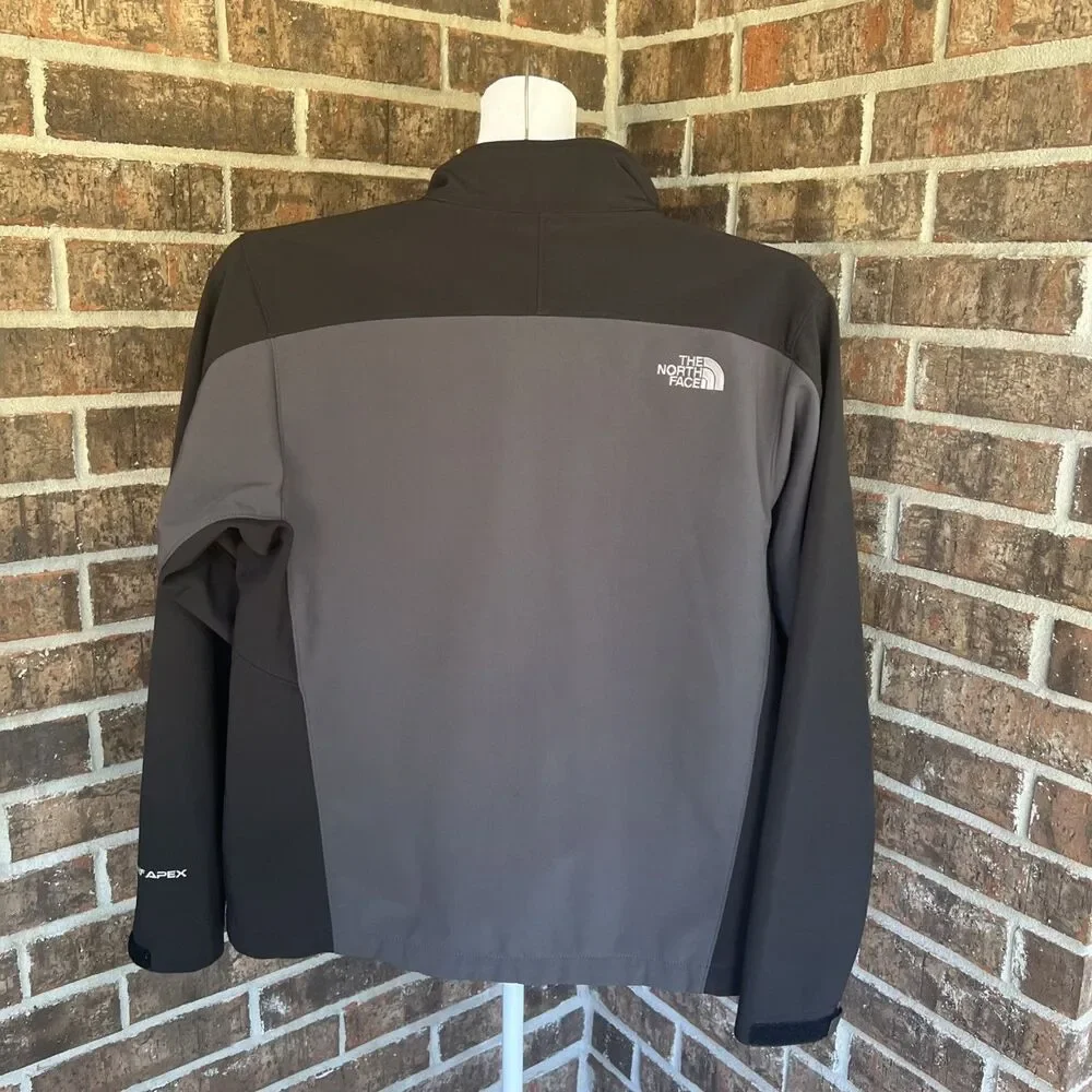 North Face Men’s Apex Bionic Softshell Gray Jacket M Windproof Water Repellent